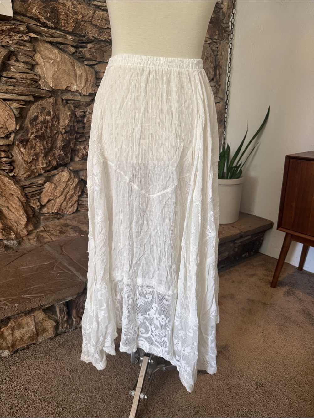 Free People White Tiered Lace Maxi Skirt - Picture 4 of 8